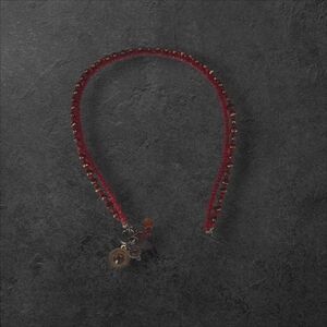 Chic Red Beaded Necklace with Charms